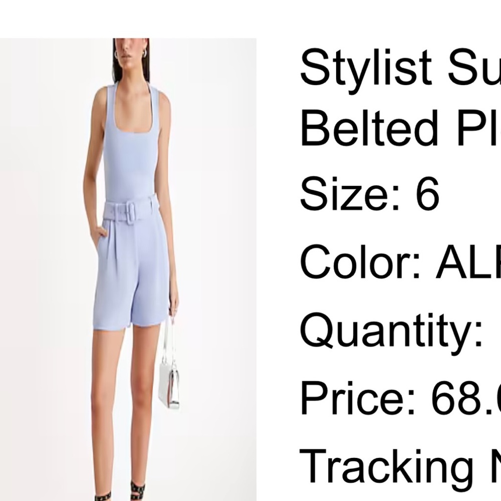 Express alpine blue belted and pleated shorts